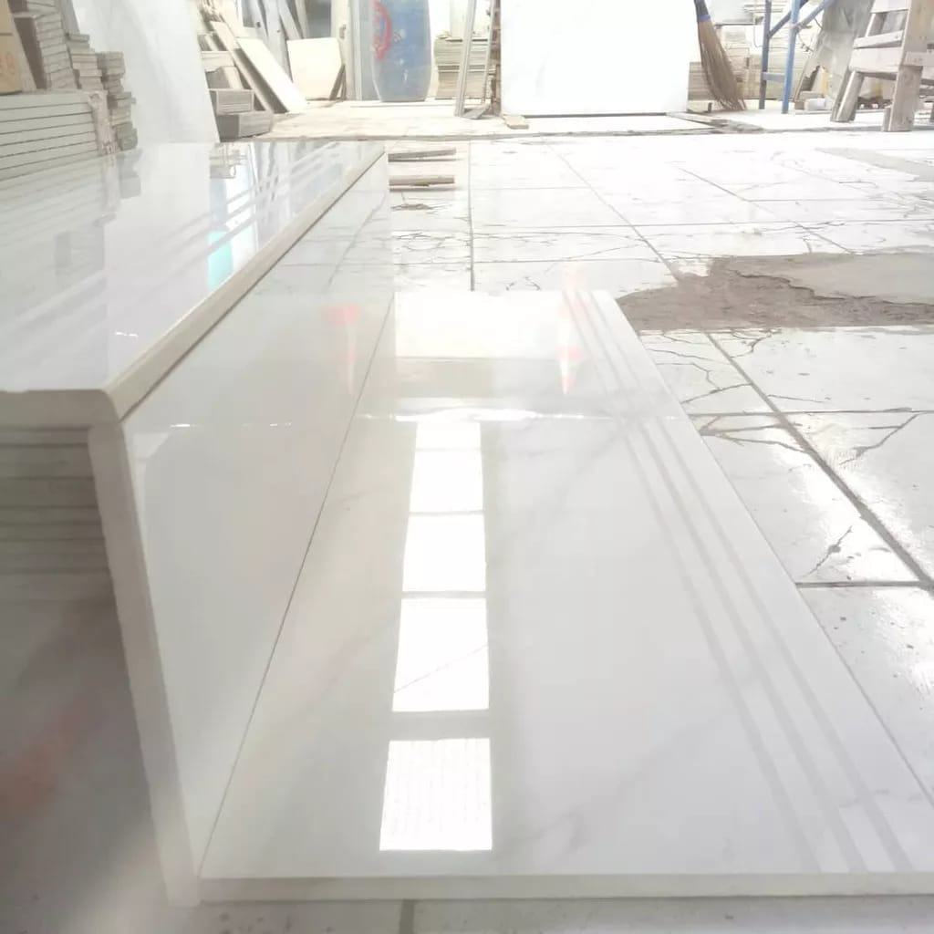 Stepnosing Granit Tangga motif MARMER PUTIH SANTORINI 30x80,20x80