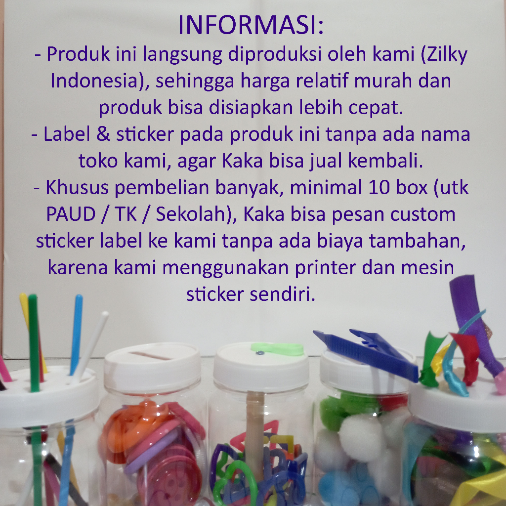 Mainan Edukasi Anak Montessori Montesori Motorik Sensori Sensorik Play Sensory Toys Toy Busy Jar 5in1 5 in 1 Edukatif Motoric Bayi Balita Pompom Push Stick Stacking Taggie Ribbon Jar Button Post Untuk 1 2 3 4 5 Tahun Bonus 10 Permainan 8 In 1 8in1 Murah