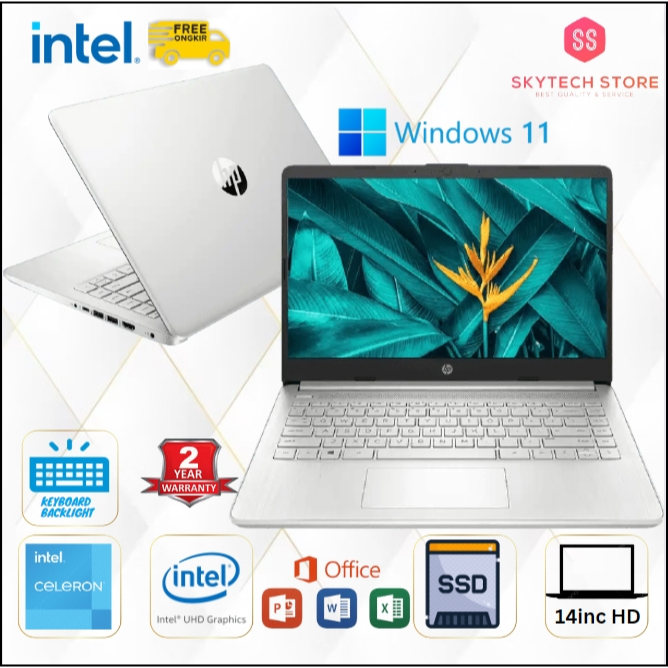 HP 14s DQ3111TU DQ3109TU Intel Celeron N4500 RAM16GB SSD512GB Windows 11 &amp; Office 2021 Original