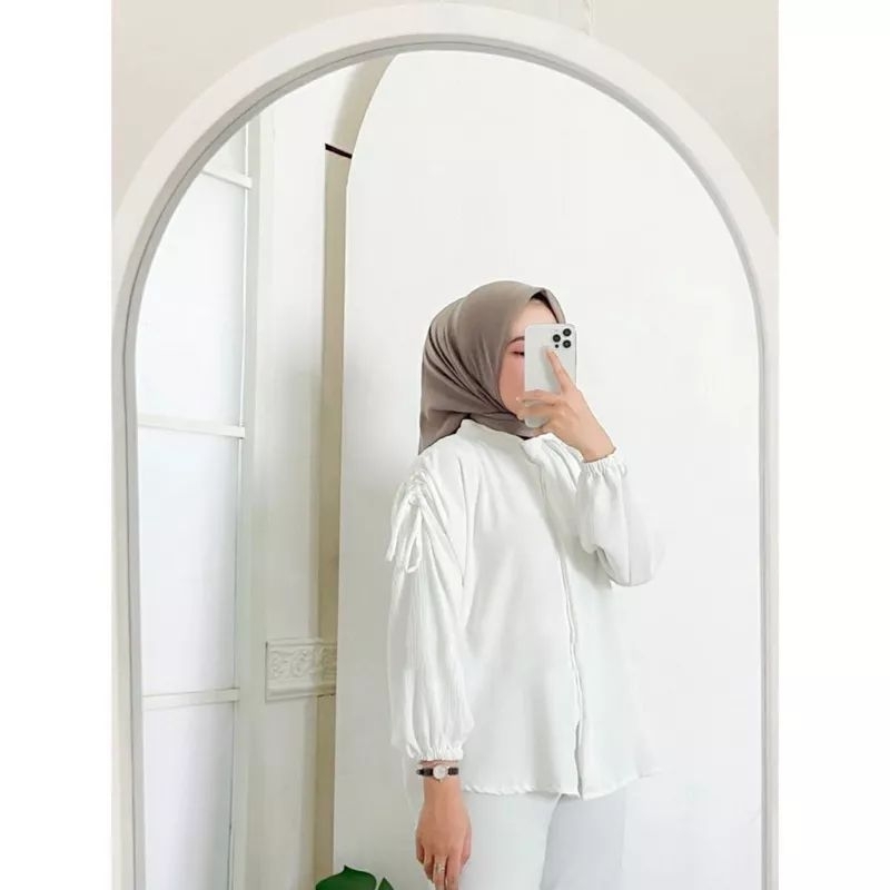Gavi blouse / Blouse wanita Serut Pundak / Kemeja katun wanita Crinkle Airflow