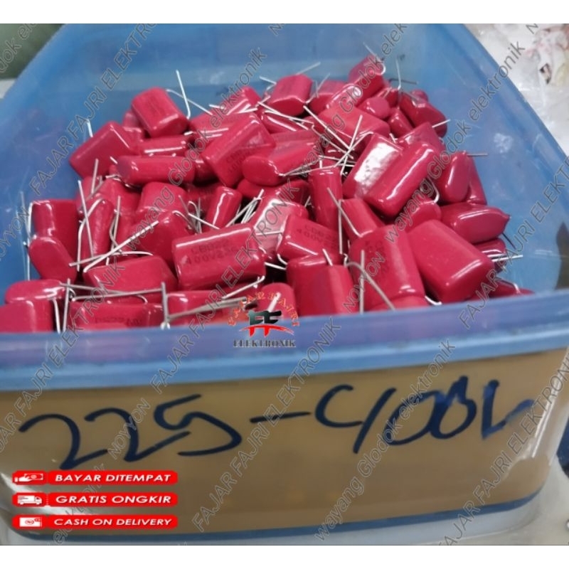 Capacitor mylar 225J 400v Kapasitor milar 225k 400v milar 225 400 volt