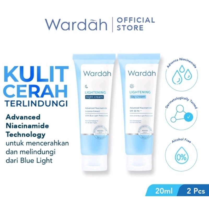 Wardah Lightening Day Cream / Night Cream 20ml (100% Original)