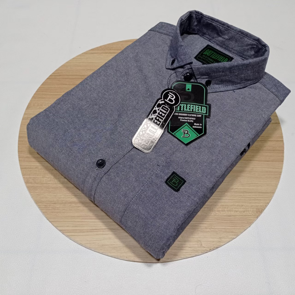kemeja polos lengan pendek laki laki hitam sage import terbaru