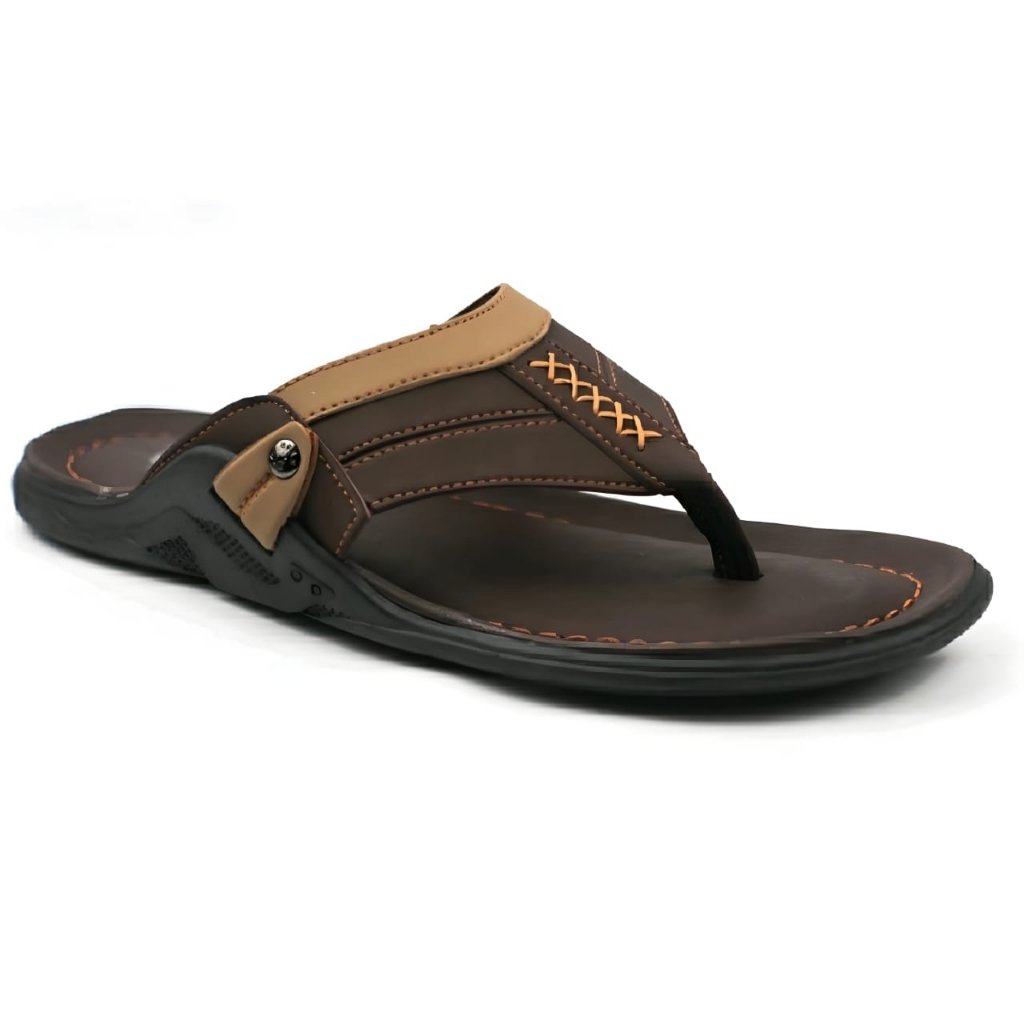 Furenic Sandal Sendal Pria Jepit Kulit Dewasa Kekinian Casual Series Kode L.01