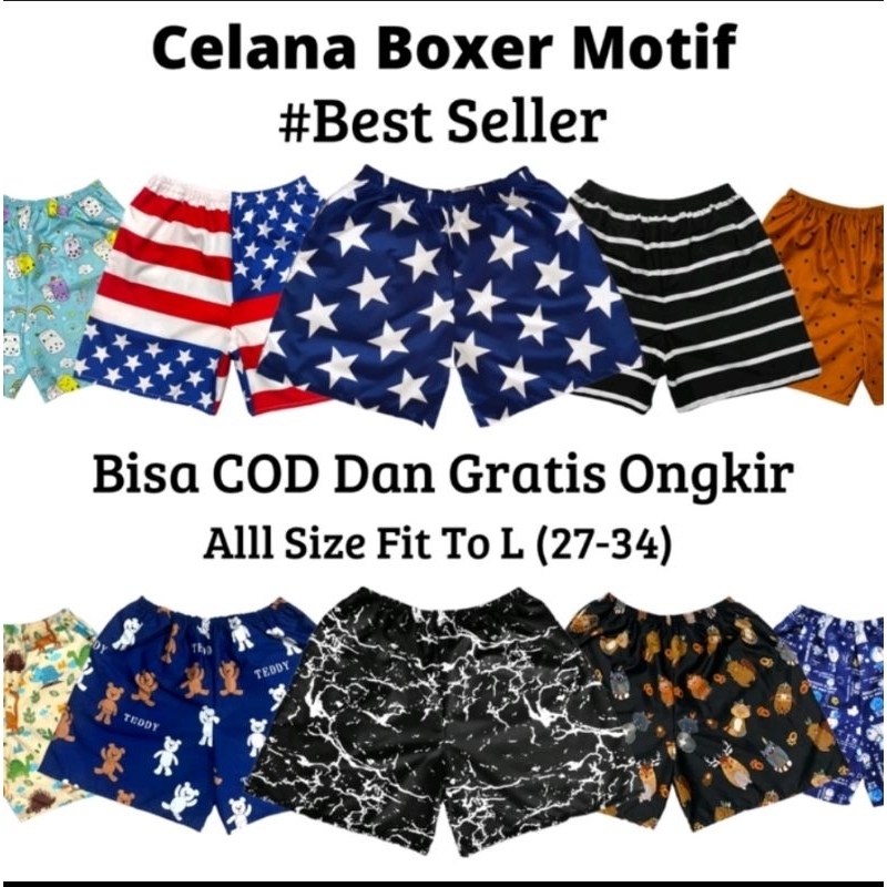 BELI BANYAK MAKIN HEMAT|BOXER DEWASA PRIA DAN WANITA MOTIF|MAKIN HEMAT BOXER AZIZOS|AZIZOS BOXER MOTIF DEWASA