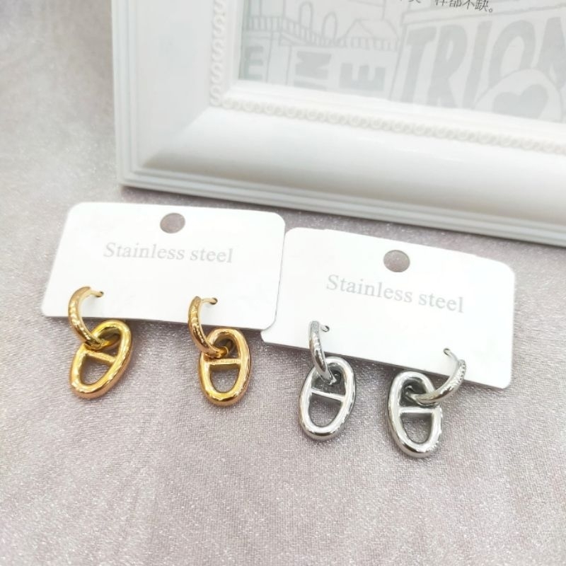 Anting Titanium asli mirip emas asli Premium Quality Anti Karat Anti Alergi Anting Stainless steel Ori At788