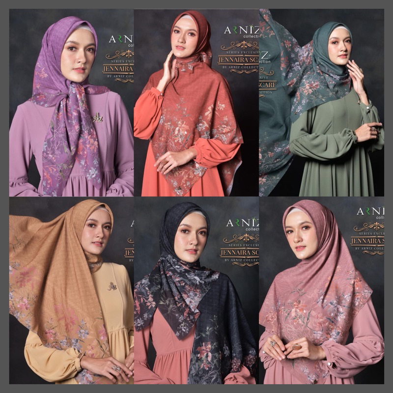 Jennaira scarf Premium Voal Signature Khimar Hijab Segi Empat By Arniz Collection