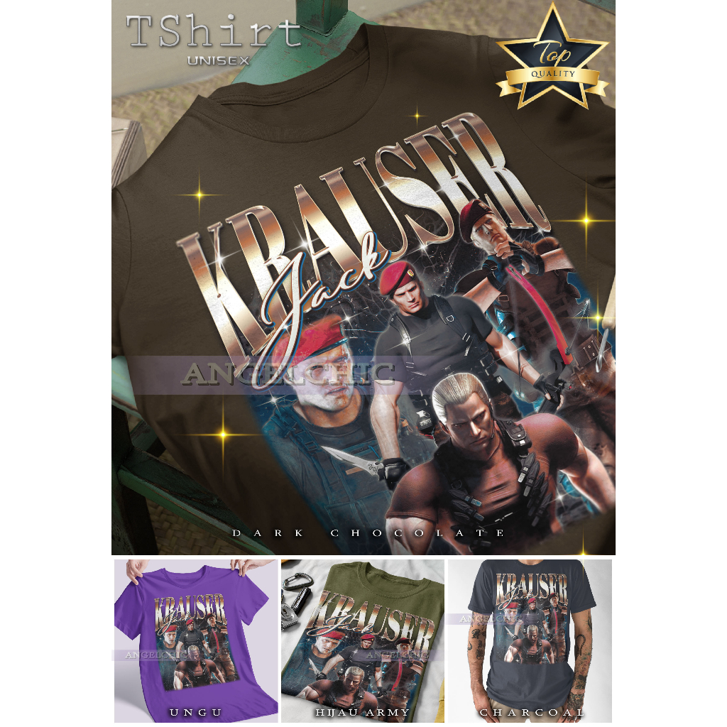 BAJU JACK KRAUSER Resident Evil Unisex Bootleg Tee Kaos Premium Vintage Retro