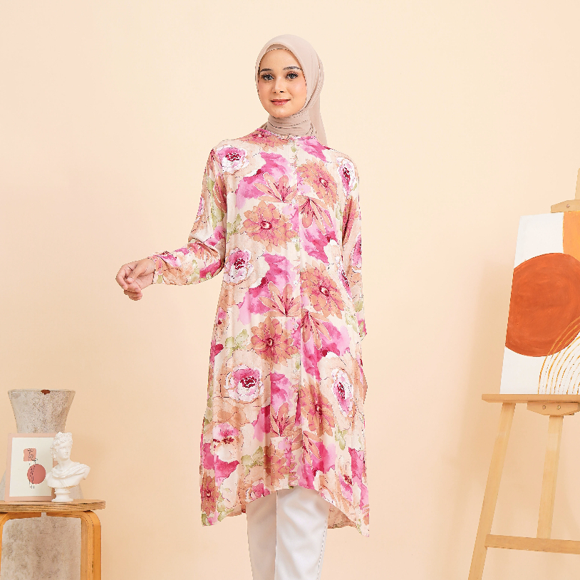 LONG TUNIK RAYON VISCOSE PREMIUM BUSUI/TUNIK RAYON MOTIF TERBARU SERI 1