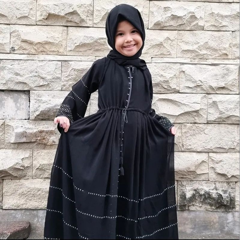 Gallery Exclusive Abaya Hitam Syari Gamis Bordir Turkey Dubai Anak Haura