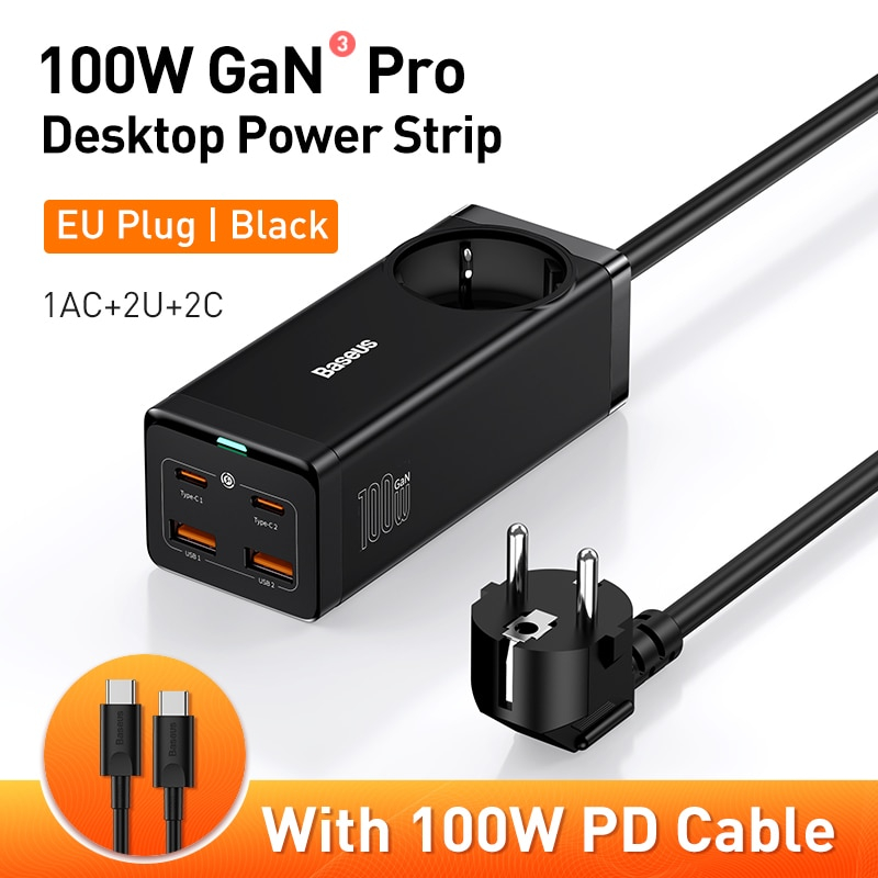 Baseus 100W GaN3 Pro USB Charger Desktop Power Strip Charging Station