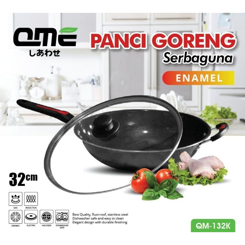 NEW WAJAN PANCI SINGLE HAPPY FUN/ GSF SERABAGUNA PENGGORENGAN TUTUP KACA SET