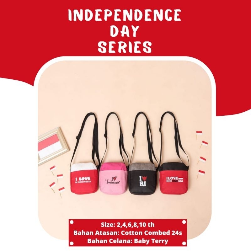 Ready Setelan Anak Kemerdekaan series Gratis Tas by Jovanka bisa cod