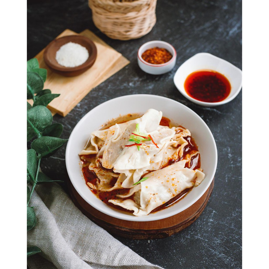 Paket Box Pangsit Lengkap Nyai Mercon (dua pangsit rangu + dua pangsit keju + dua pangsit ori)