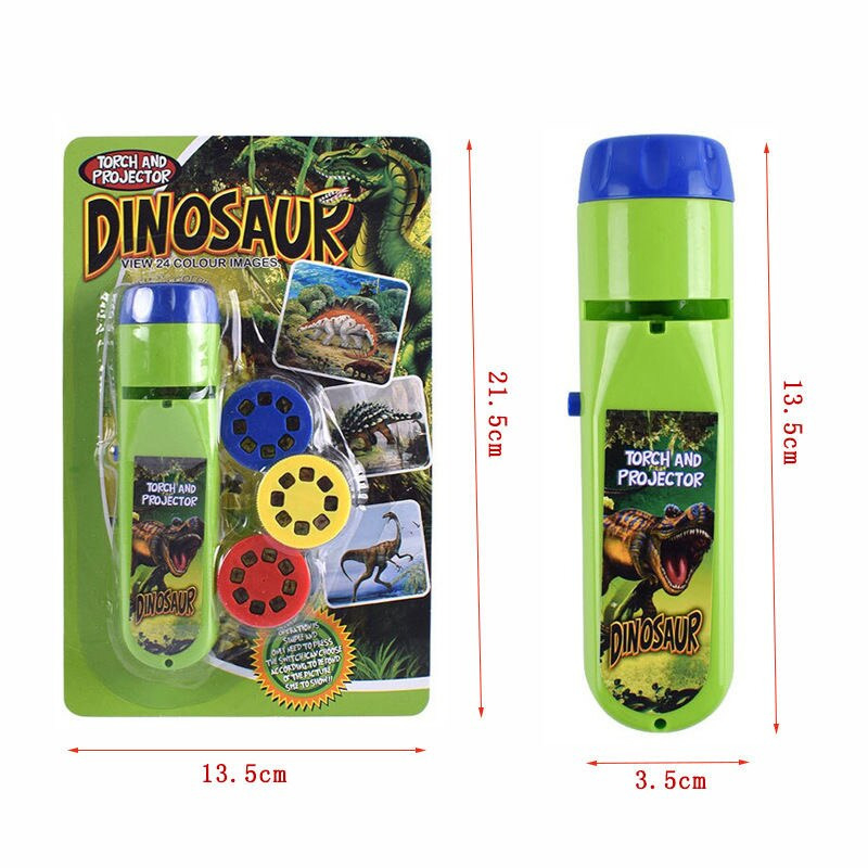 Mainan Senter Anak Projector Flashlight Animal with 3 Film - Yellow