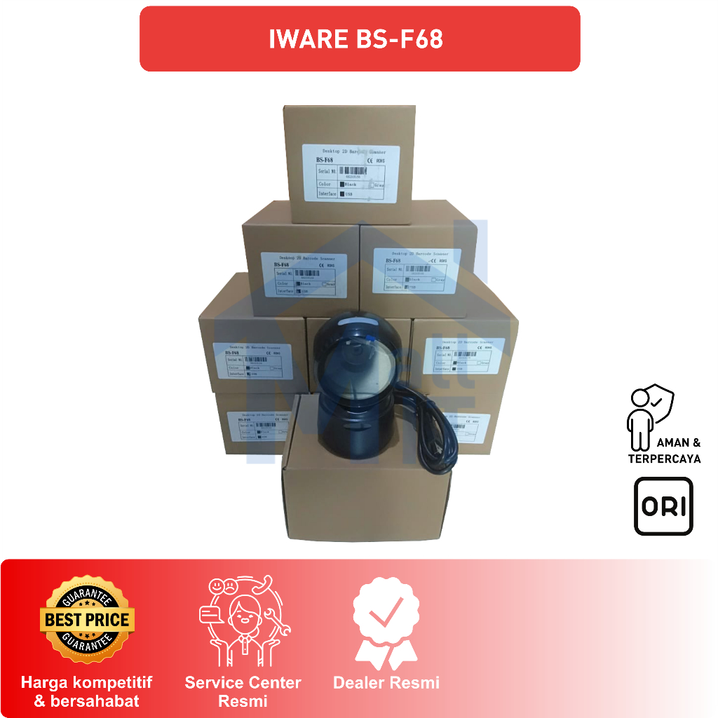 Barcode Scanner IWARE Omni BS-F68 BSF68 BS F68 1D 2D QR Code RESMI