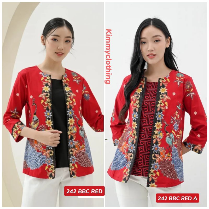 ATASAN BATIK 242 BBC RED-ATASAN BATIK BLAZER- SERAGAM BATIK