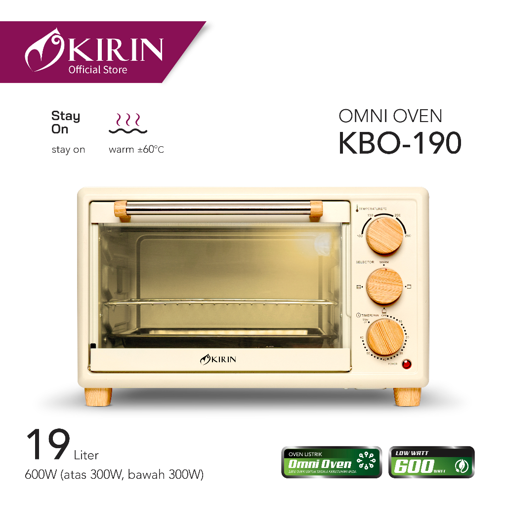 Kirin Omni Oven 19 Liter KBO-190 / Oven Listrik Low Watt/ Pemanggang