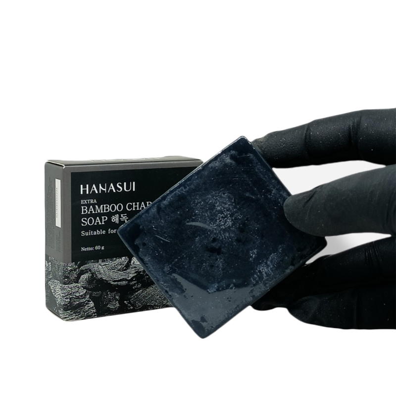 Sabun Batang Batangan Pencerah Pemutih Penghalus Kulit Tubuh Badan Alami Hanasui Bamboo Charcoal Soap Arang Penghilang Dark Spot Flek Hitam Pria Wanita Ori Cepat Permanen BPOM