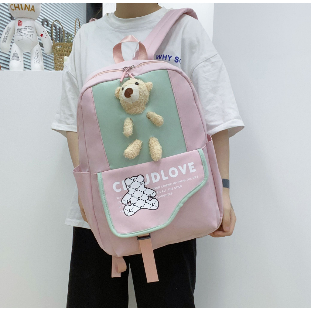 Tas Ransel Sekolah CLOUDS' LOVE 22216 Backpack Remaja Muat Laptop 16inch Bahan Anti Air WATCHKITE WKOS