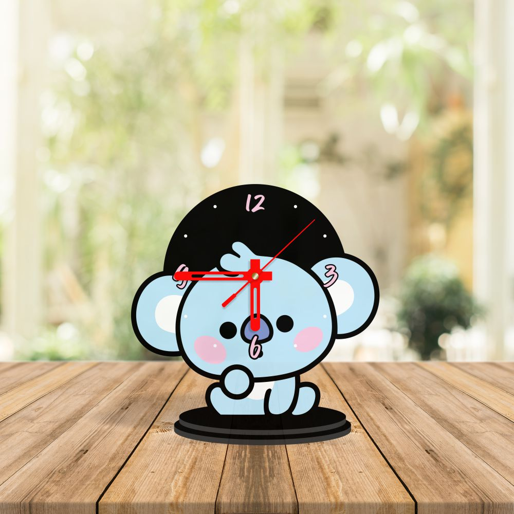 Jam Meja Karakter Jam Meja Motif BT21  Jam Meja custom Jam Meja Akrilik Jam Meja Custom Murah
