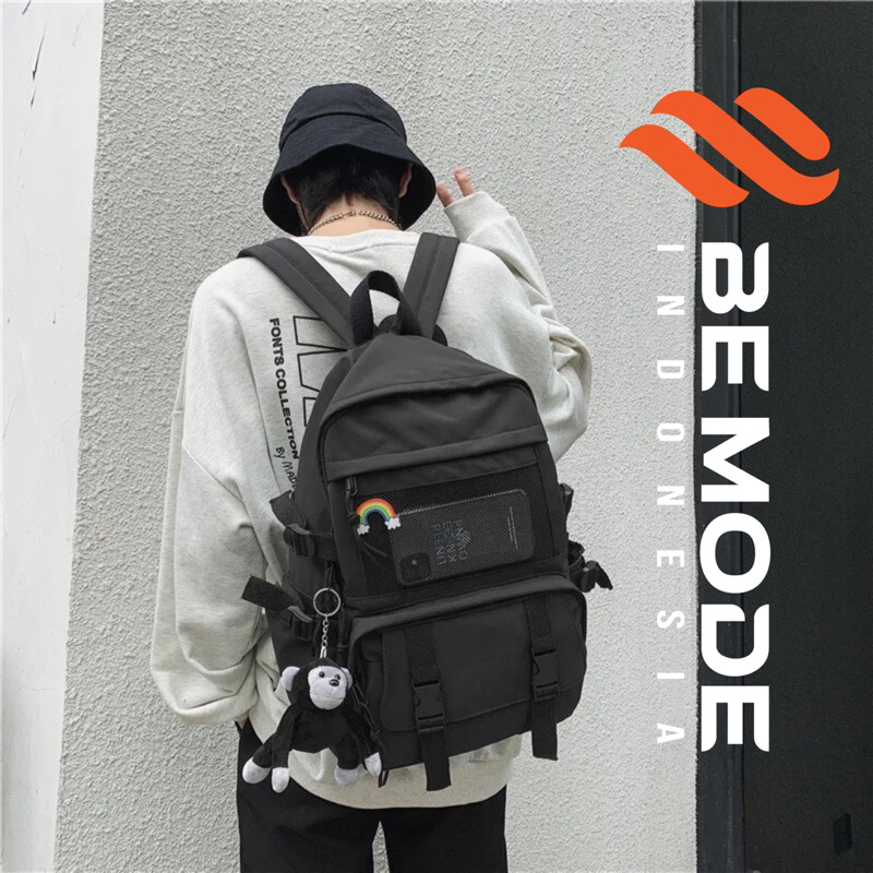 Tas Ransel Sekolah Laptop Anti Air Ukuran Besar Nilon Japan Style - Compo Bag - Polo felix