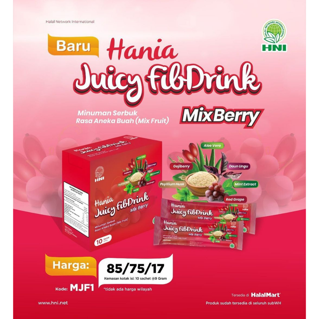 

Minuman | Hania Juicy Fibdrink mix berry | HNI