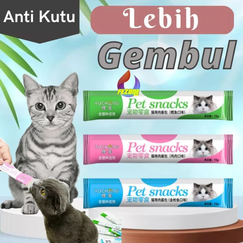 YUCHONG PET STRIP CEMILAN SNACK KUCING MAKANAN WETFOOD CAT