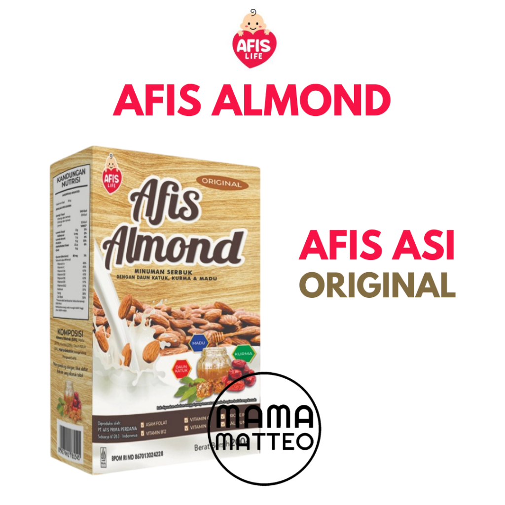 SUSU AFIS ALMOND / Pelancar ASI Booster / Kacang Almond Daun Katuk Kacang Hijau Kedelai 200gr / AFIS BANDUNG