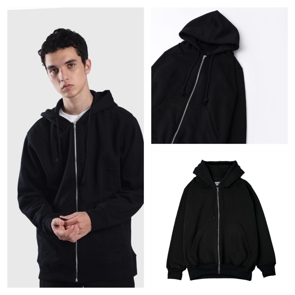 Jaket Sweater Hoodie Zipper Black - Banyak Varian Warna Best Seller