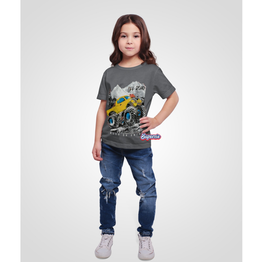 Kaos Mobil Jeep Anak Cowok Laki-Laki KENDARAAN MOBIL Distro JEEP OFFROAD GREY Grosir Ecer RGKIDS