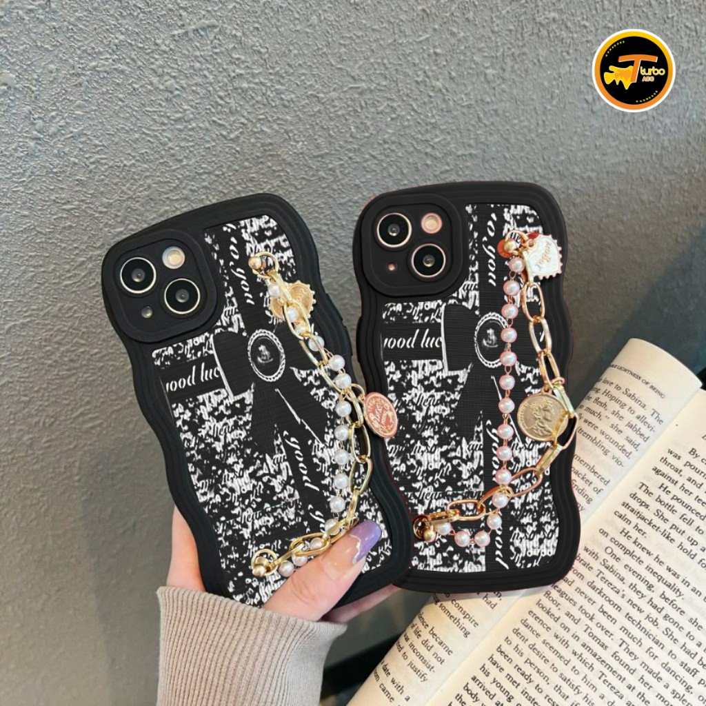 GC43 GC53 CASE CASING SOFTCASE SILIKON WAVY WAVE AESTETHIC RANTAI MUTIARA GRIP FOR SAMSUNG A21S A20S A22 A32 A33 TA4438