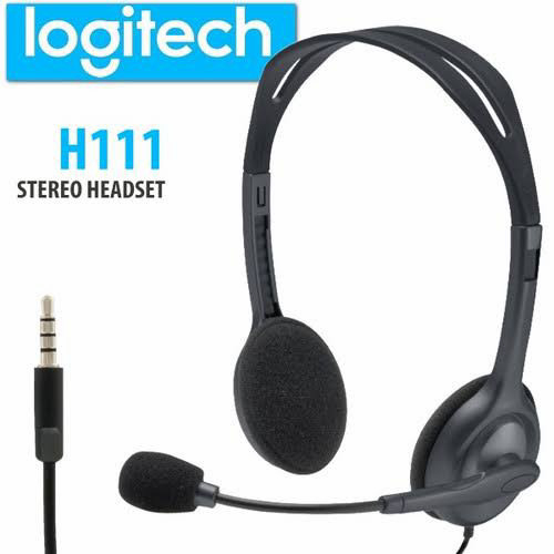 Logitech H111 Headset Stereo dengan Headband Adjustable dan Single Jack 3.5mm