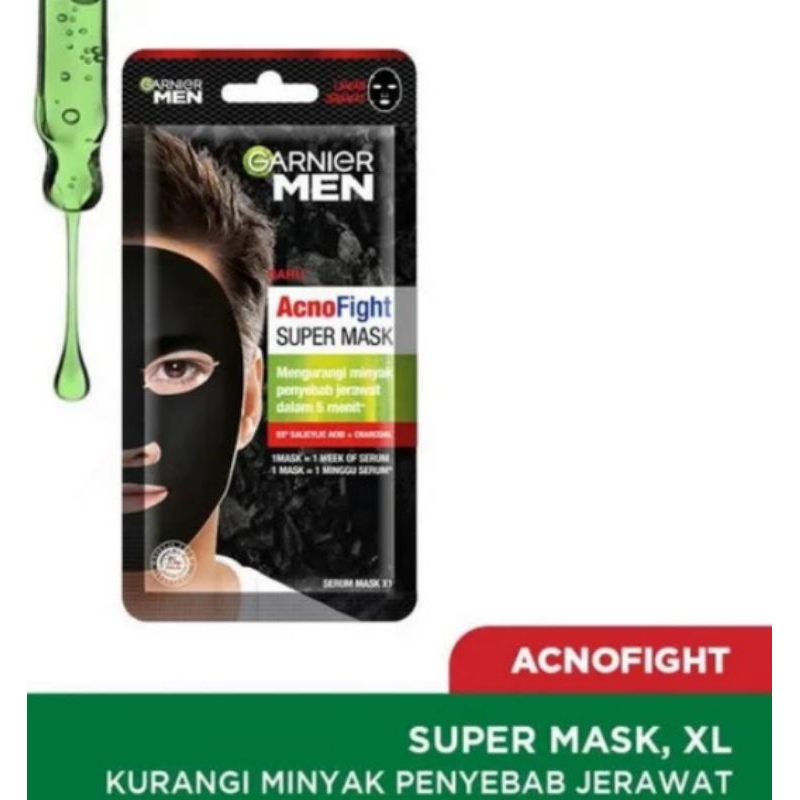 GARNIER Men Turbo Bright | AcnoFight TISSUE MASK | Masker wajah