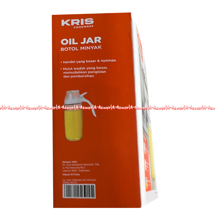 Kris Oil Jar Botol Minyak 500ml Dengan Tutup Warna Transparan Kedap Udara Krisbow Tida mudah Menetes Material Kaca