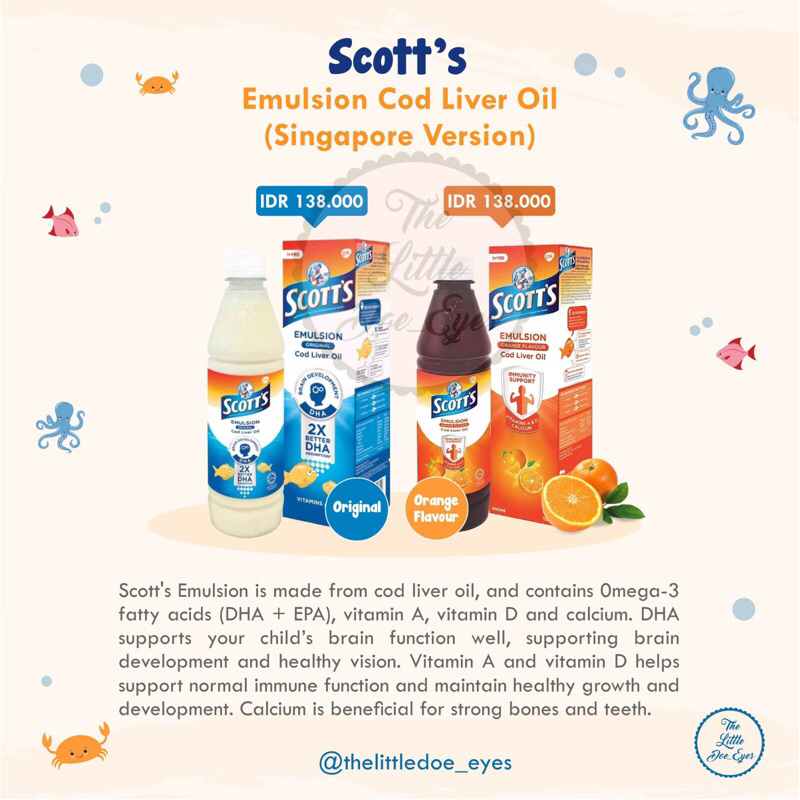 Scott’s Elmulsion Cod Liver Oil (Singapore Version) exp 2024