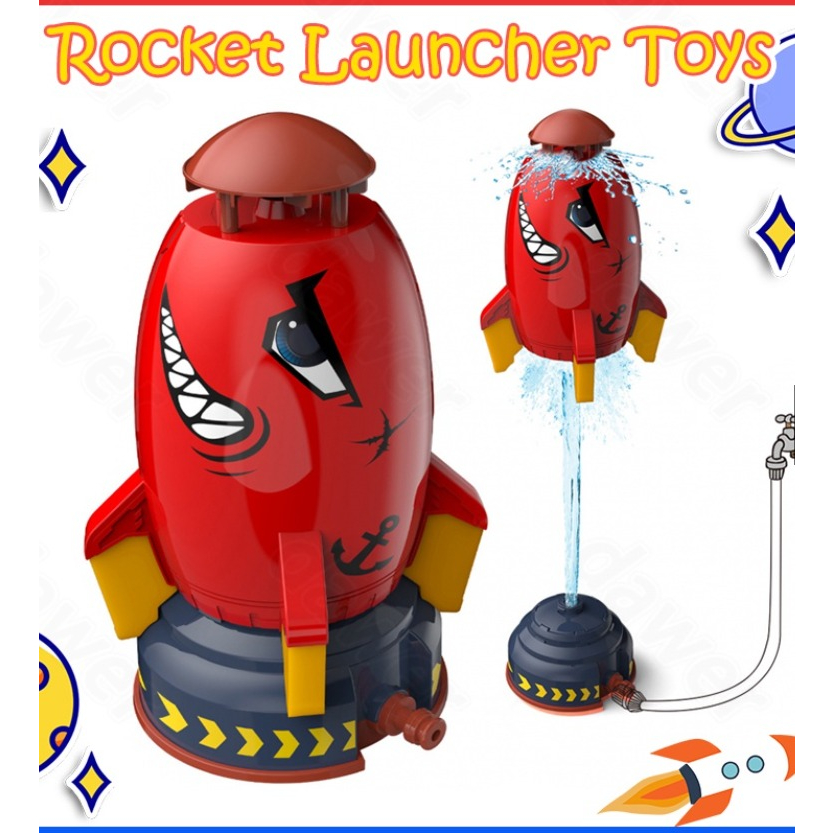 Mainan Roket Air water Rocket Jet Sprinkler Roket Berputar Percikan Terbang Bermain Mainan Air Musim Panas Outdoor Peluncur Bertenaga Air Mainan Mandi