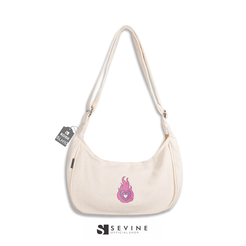 Sevine Luna Sling Bag Tas Selempang Wanita Tas Wanita Kanvas Resleting Shoulder Bag Hand Bag - SLH