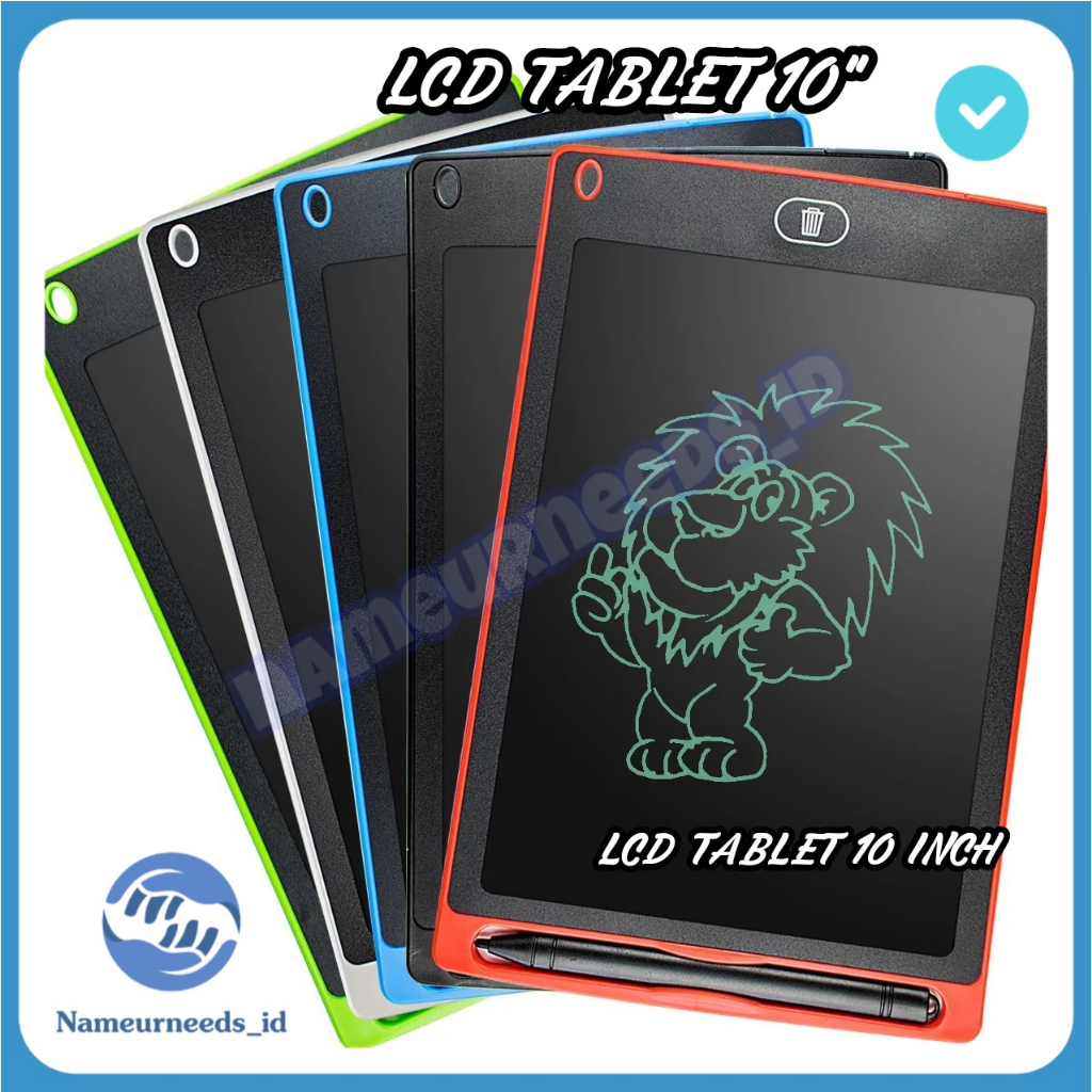LCD Writing Tablet 10 inch Drawing Pad Mainan Papan Tulis anak