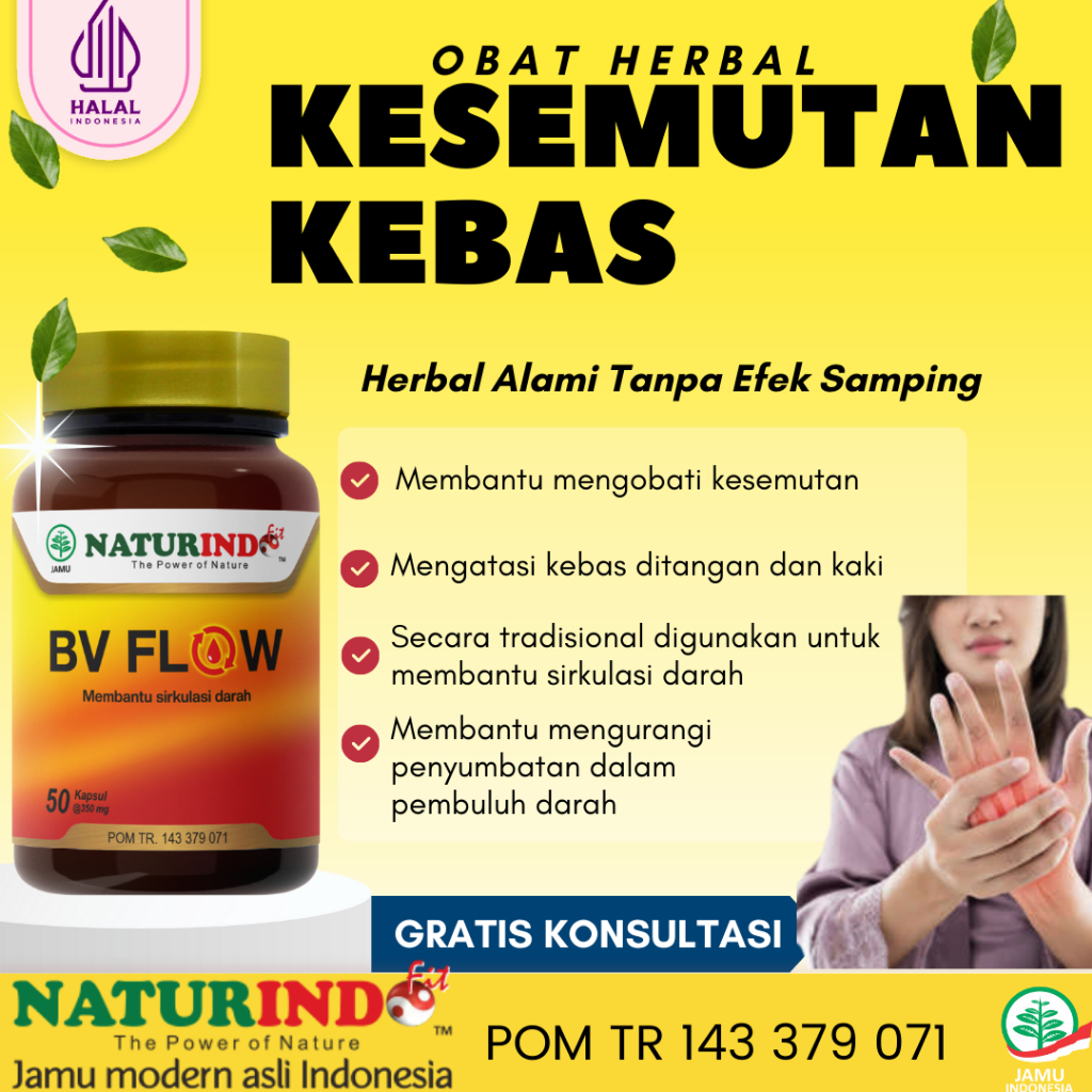 Obat kesemutan dan kebas pengencer darah tangan dan kaki pelancar darah kram herbal penyumbatan pembuluh darah gejala stroke Naturindo