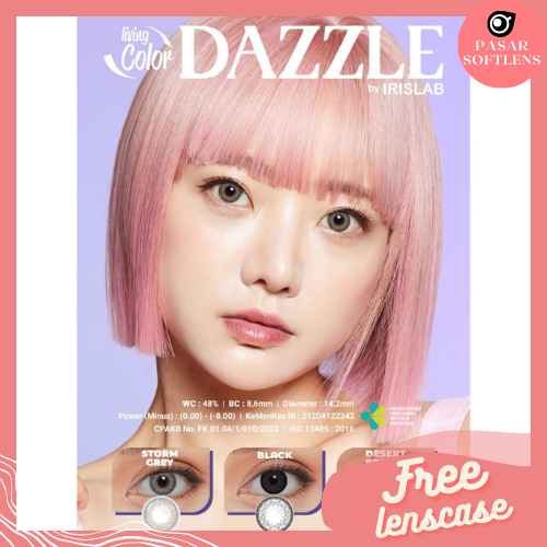 SOFTLENS DAZZLE NORMAL &amp; MINUS (-0.50 SD -3.00) BY IRISLAB DIA 14.2MM / FREE LENSCASE / LIVING COLOR / Softlen Soflen Soflens