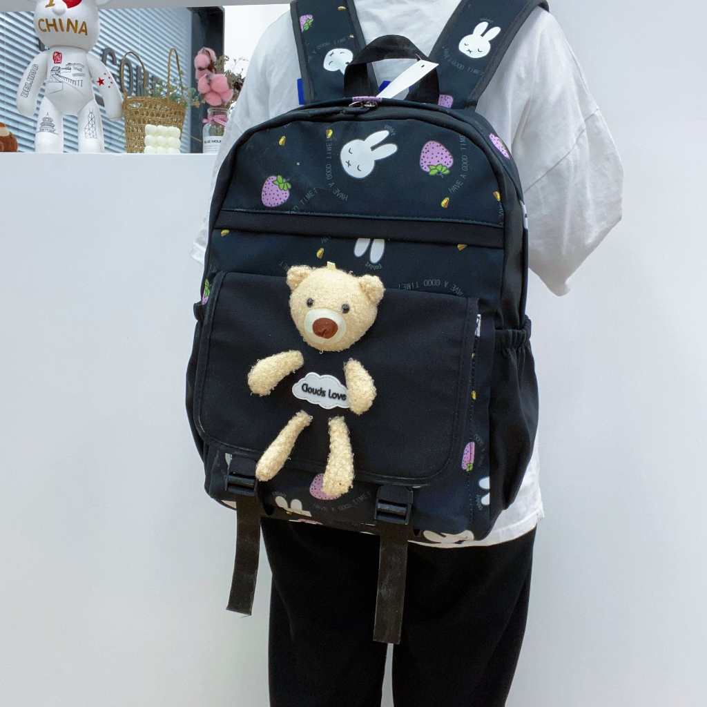 Tas Ransel Sekolah CLOUDS' LOVE 5022 Backpack Remaja Muat Laptop 16inch Bahan Anti Air WATCHKITE WKOS