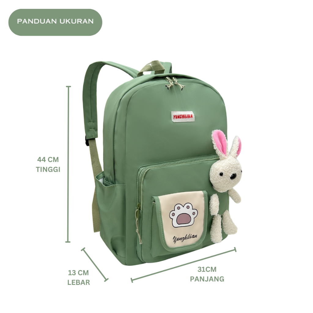 Tas Ransel Sekolah CLOUDS' LOVE 12605 Backpack Remaja Muat Laptop 16inch Bahan Anti Air WATCHKITE WKOS