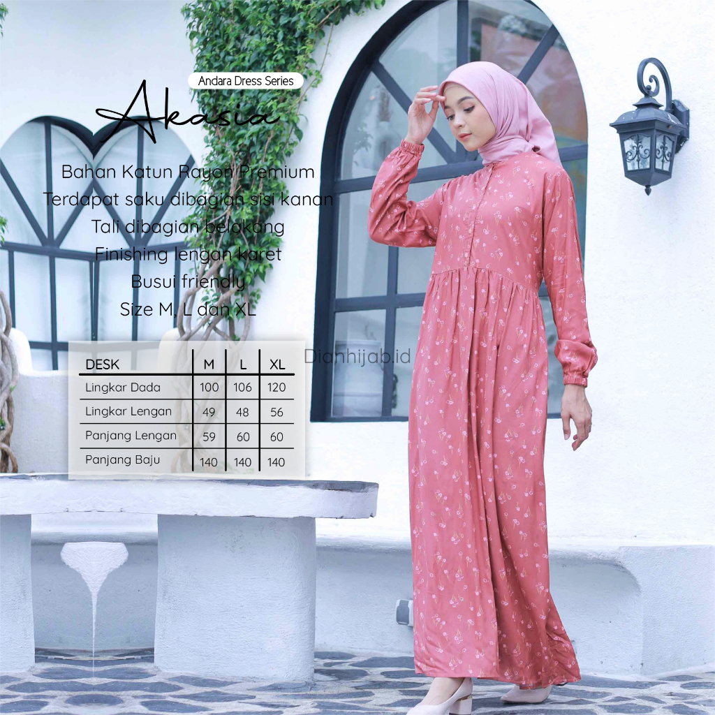 Gamis Dewasa Homey Dress Andara Series By Dianhijab.id - Bahan Rayon Viscose Premium Gamis Dewasa Luxury Gamis Pengajian Adem Nyaman Dipakai - Bisa COD