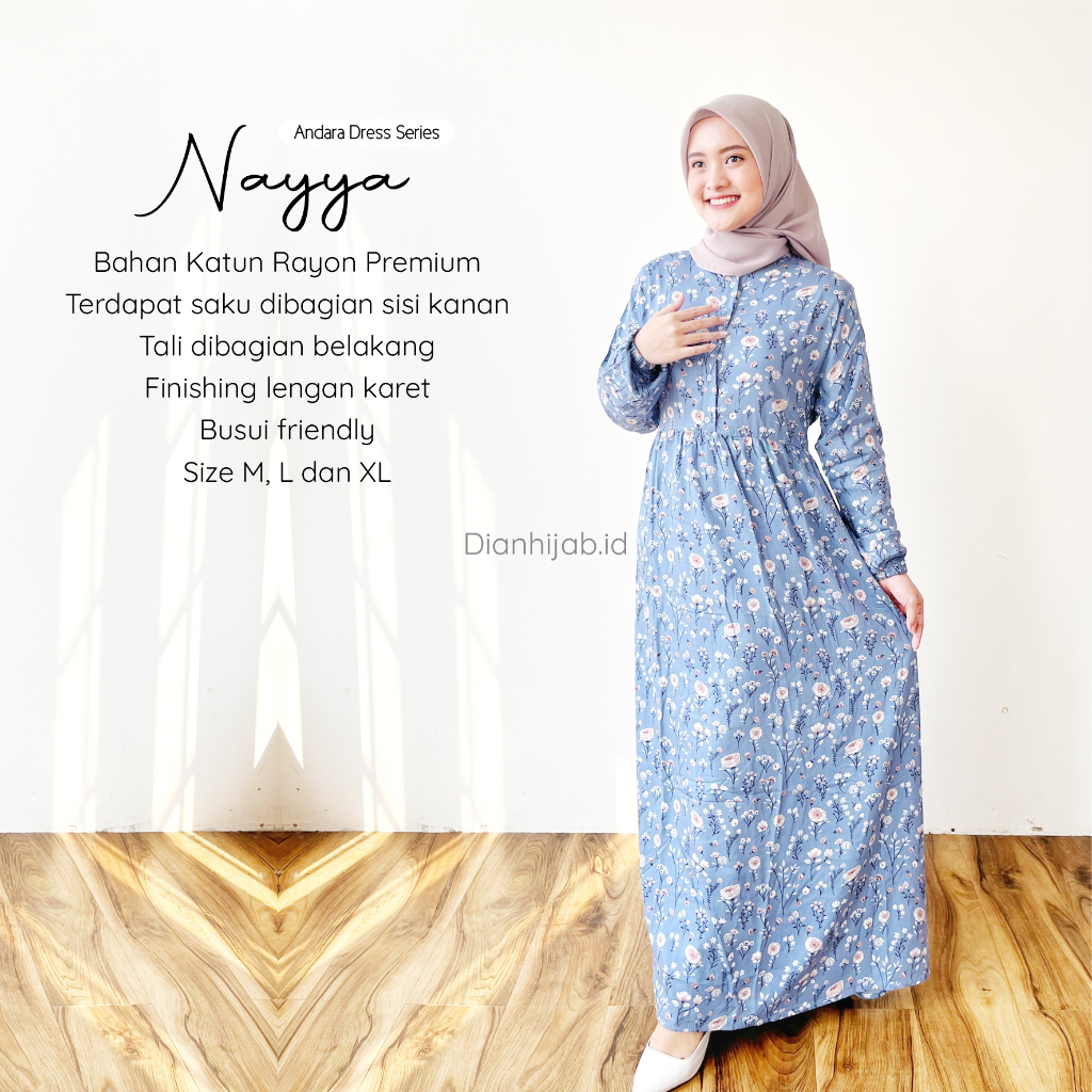 Gamis Dewasa Homey Dress Andara Series By Dianhijab.id - Bahan Rayon Viscose Premium Gamis Dewasa Luxury Gamis Pengajian Adem Nyaman Dipakai - Bisa COD