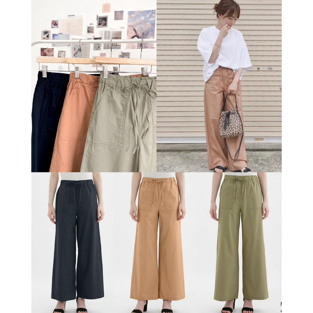 GU by uniqlo Cotton Wide Leg Pants