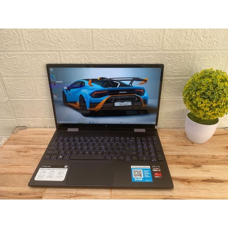 hp envy 15 x360 amd ryzen5 4500 8gb 256gb layar sentuh bisa dilipat 360derajat