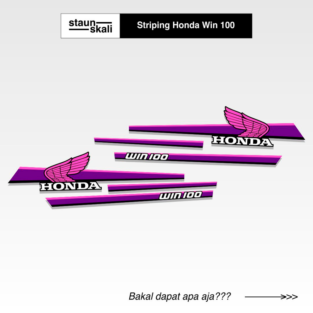 Striping Honda Win 100 Variasi (1) Original Ori Jepang Dinas Japan Custom TS Semi Trail Trill Desain