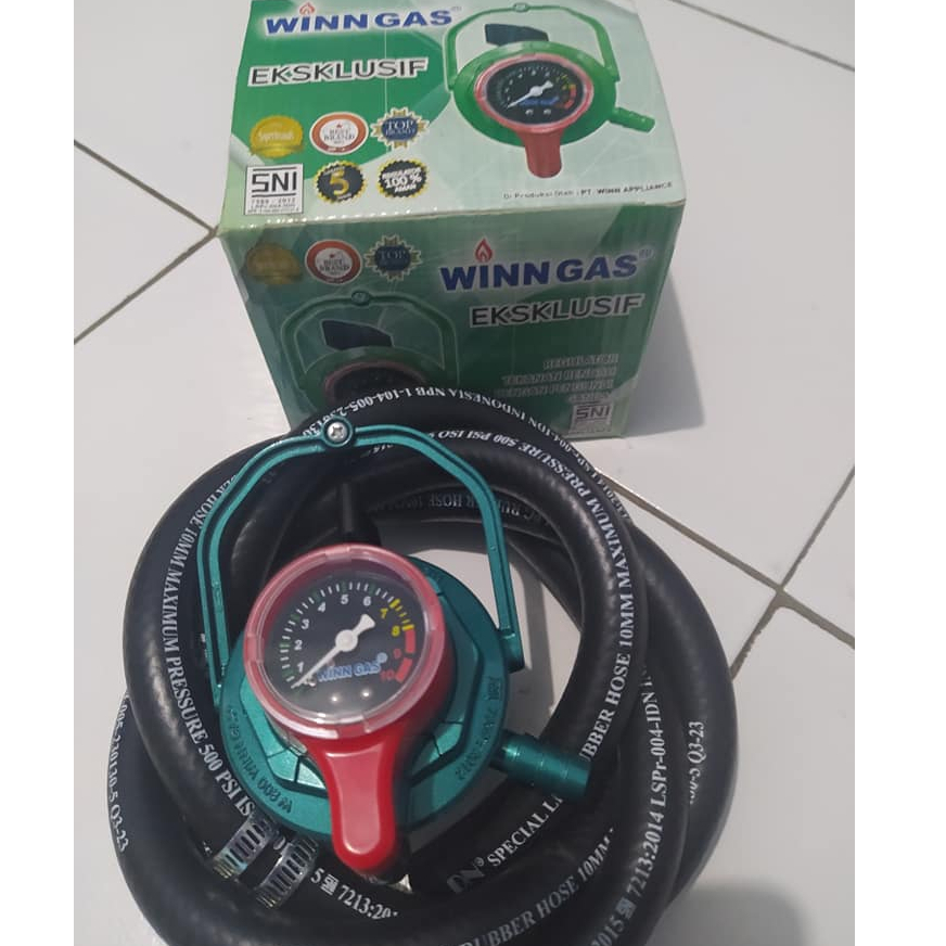 Regulator WINN GAS W 900 M Eksklusif Selang gas LPG 500 PSI Merk DN Standar Iso 900