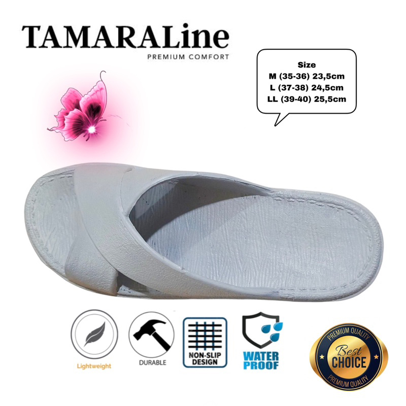 Sandal Selop Karet Casual Wanita Dewasa Remaja Anti Air Licin Slip Premium Lentur Empuk Ringan Santai Rumah Taman Kamar Mandi Indoor Outdoor Murah Promo TamaraLine 227W